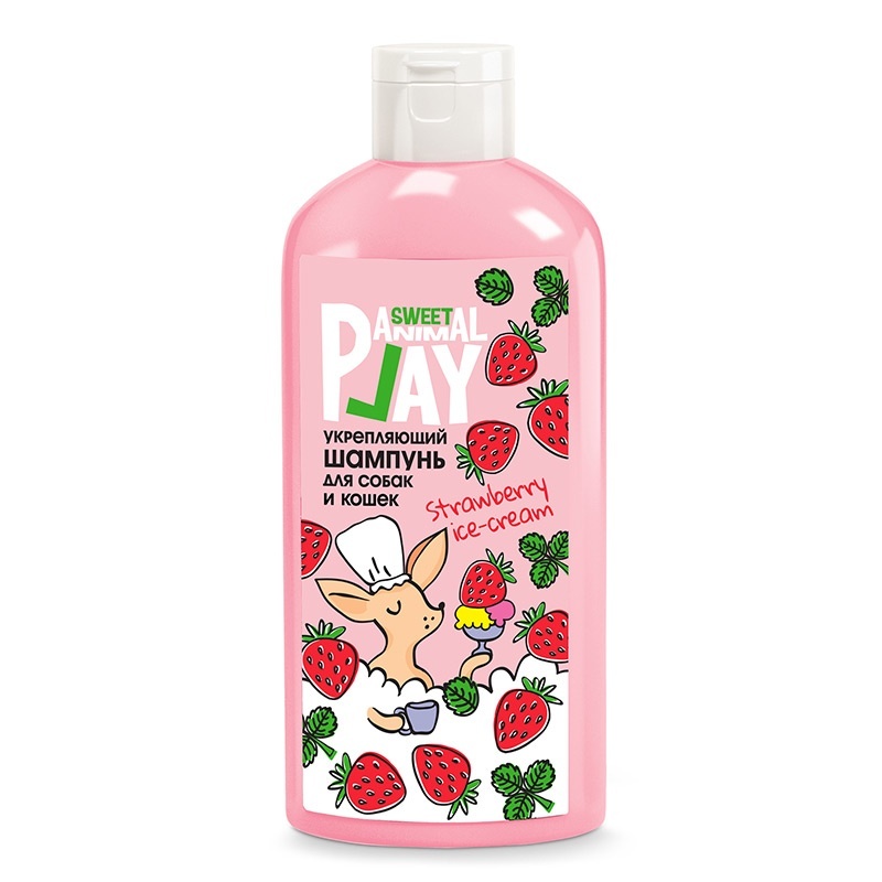 Энимал Плей Шампунь Клубничное морожение укрепляющий для собак и кошек, 300 мл АР05-00920