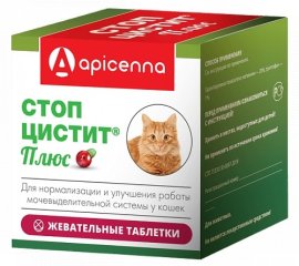 Стоп-Цистит Плюс жевательные таблетки для кошек, 30*500 мг