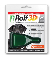 РольфКлуб 3D Капли для собак  3 ПИП 40-60 кг от блох и клещей R448