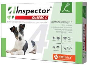 ИНСПЕКТОР Квадро Капли для собак  4-10 кг, 1 пипетка