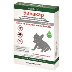 БИНАКАР капли для мелких собак 0.5мл*4пипетки