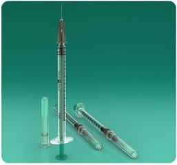 Шприц 1 мл одноразов U-100 инсулиновый 3-х комп (Sitekmed) (уп/100шт)